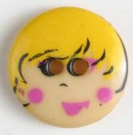 Dill Fun Face Buttons Yellow