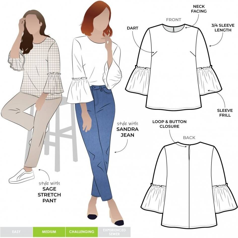 Style Arc Sewing Pattern Effie Top