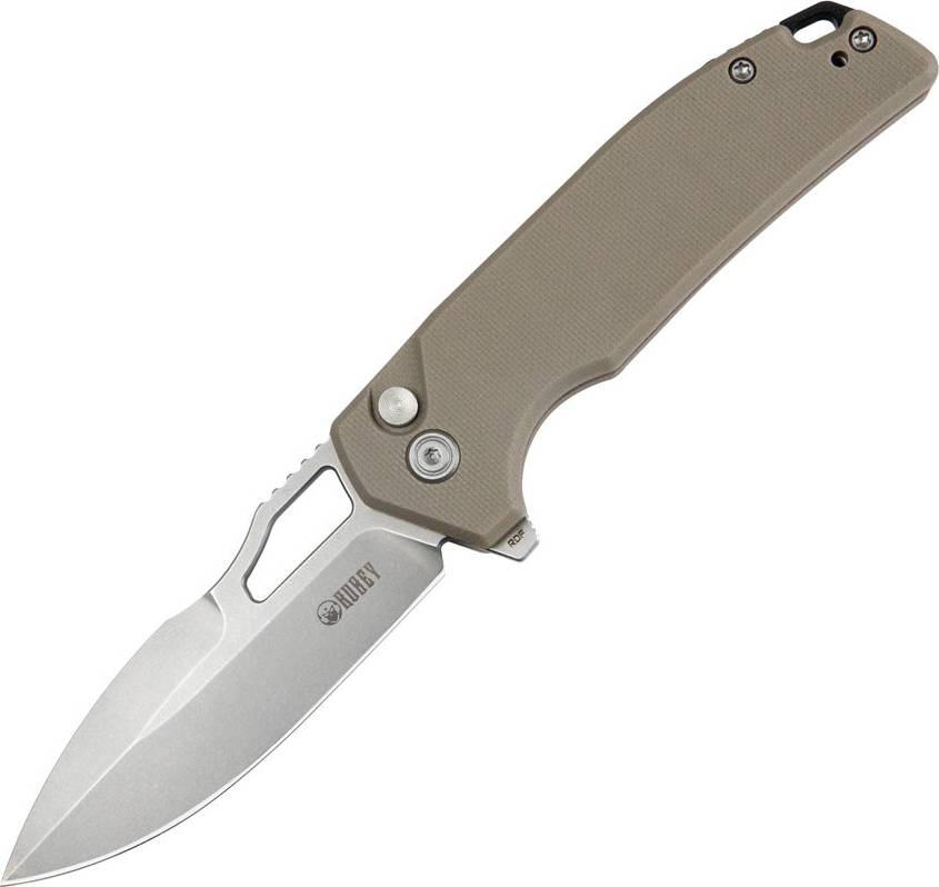 Kubey RDF Button Lock Tan Fickkniv