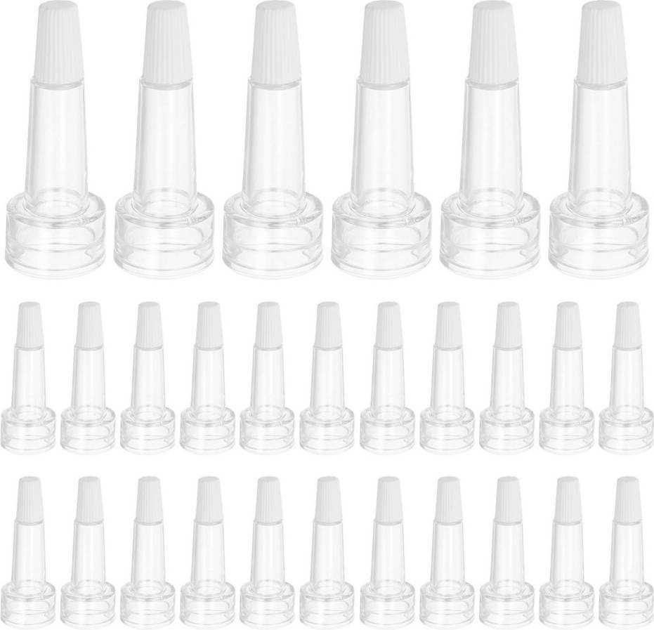 Transparent PVC Vial Dropper Caps 100Pcs