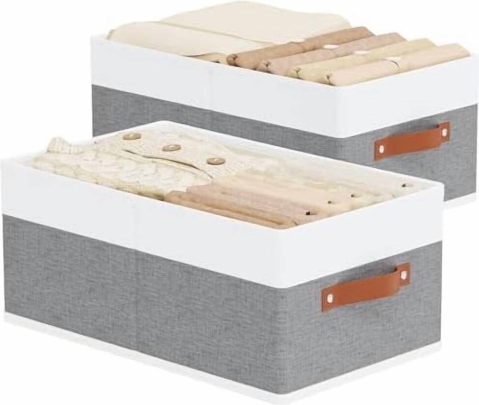 Wardrobe organiser boxes Foldable Drawer Organizers Baskets 2-Pack Storage Box