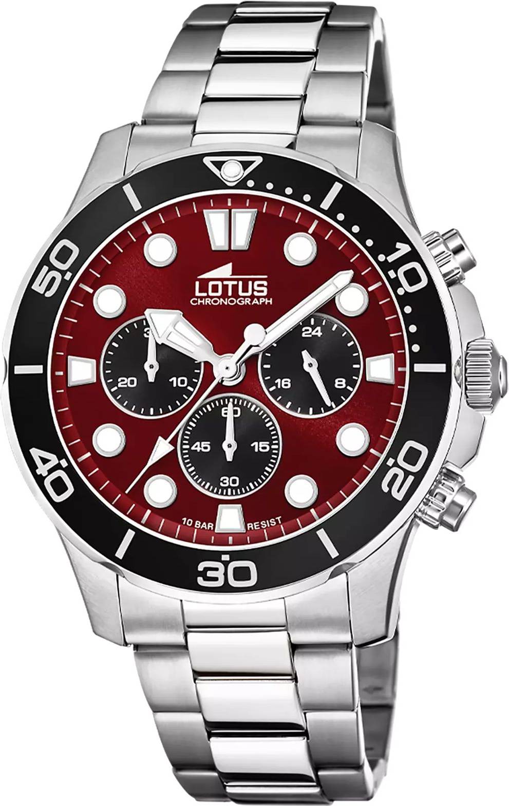 Excellent Collection Chronograph Red Sunray Dial Watch
