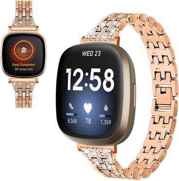 Fitbit sense 3 Fitbit Sense Versa 3 Stylish Rhinestone Watch Band Rose Gold