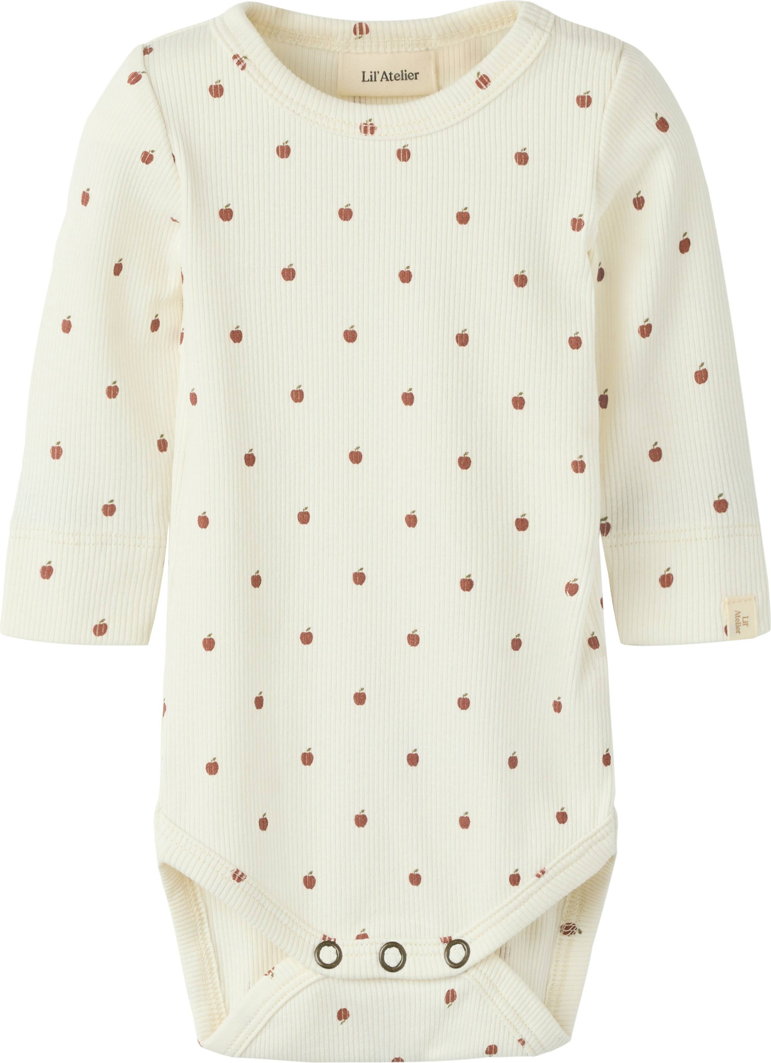 Lil'Atelier Body Rib Tryckt Body - Vit