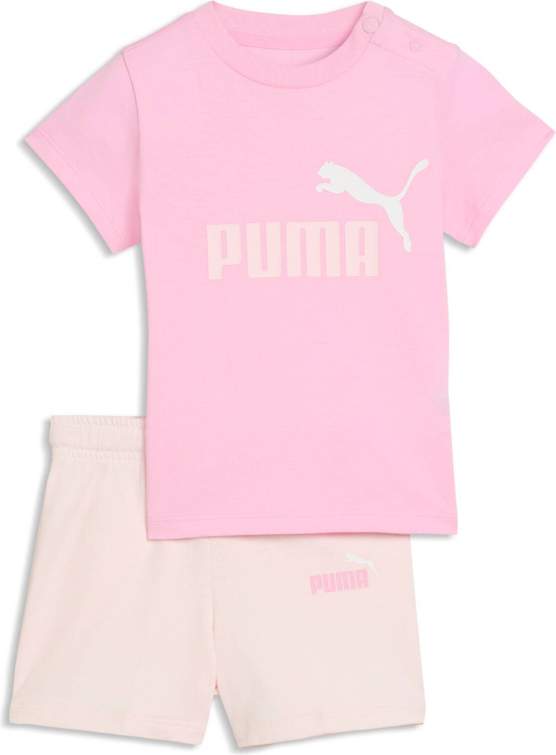 Puma Minicats Essentials Tee Shorts Set - Beige/Rosa