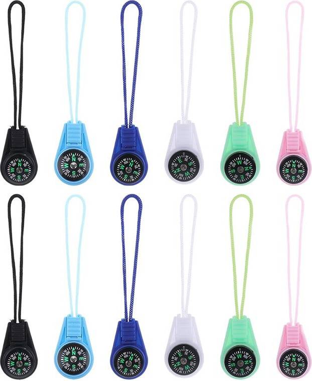 Tauoh 12 PCS MultiColor Outdoor Pocket Compass Kit
