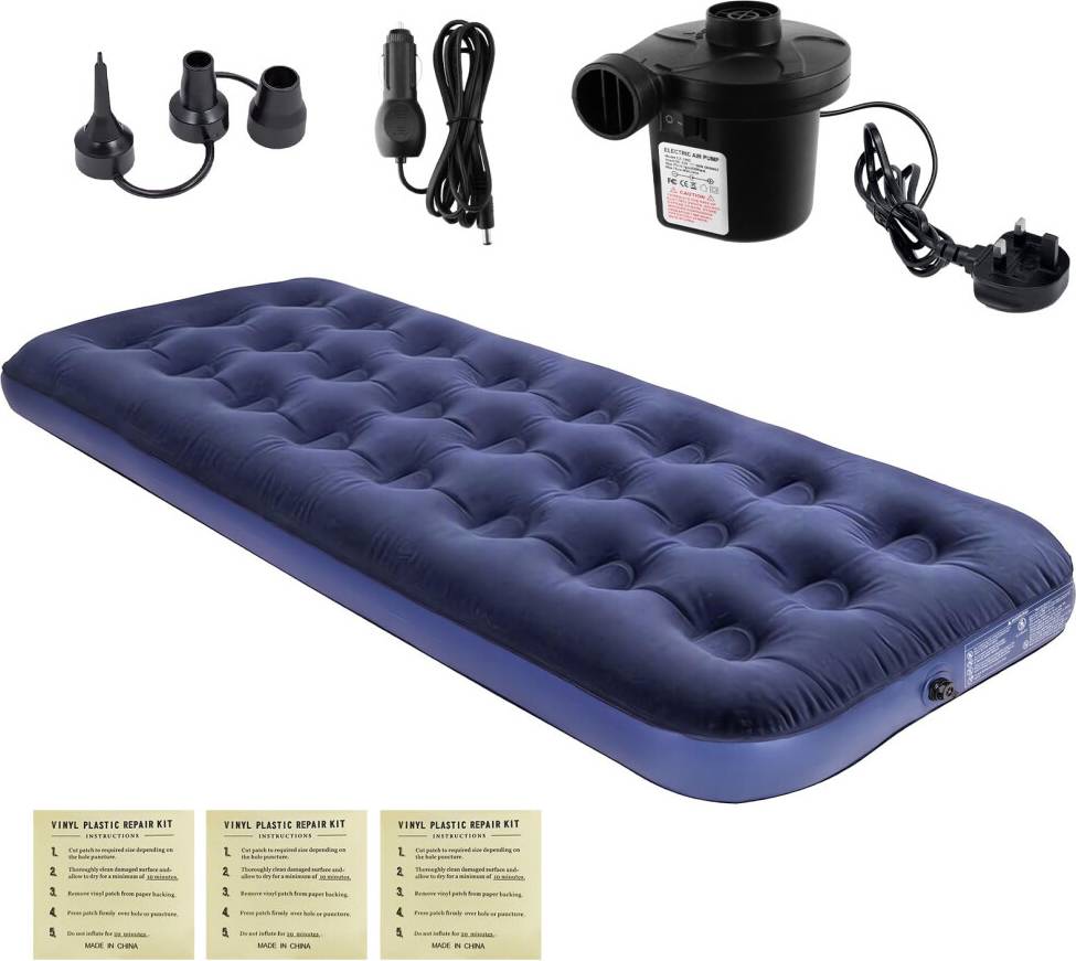 Single air mattress Homvvi Single Air Bed Inflatable Flocked