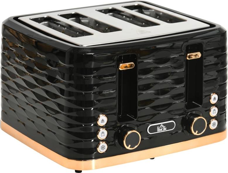 Black toaster 4 slice OEM Four-Slice Rippled Toaster Black