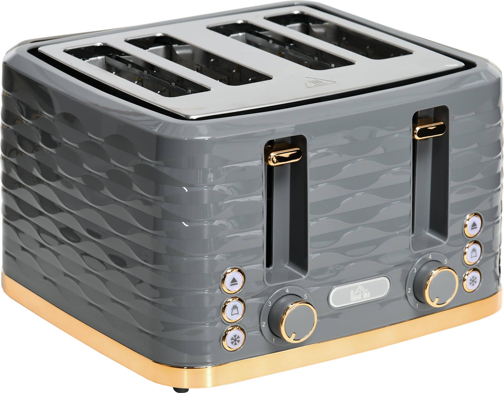 4 slice toaster OEM Four-Slice Rippled Toaster Grey
