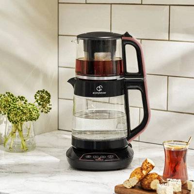 Rose gold kettle Karaca Caysever 3 In 1 Talking Automatic Tea Maker