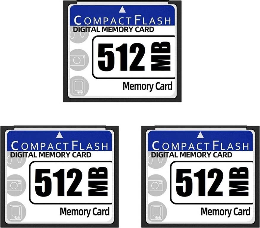 3X 512MB Compact Flash Memory Card