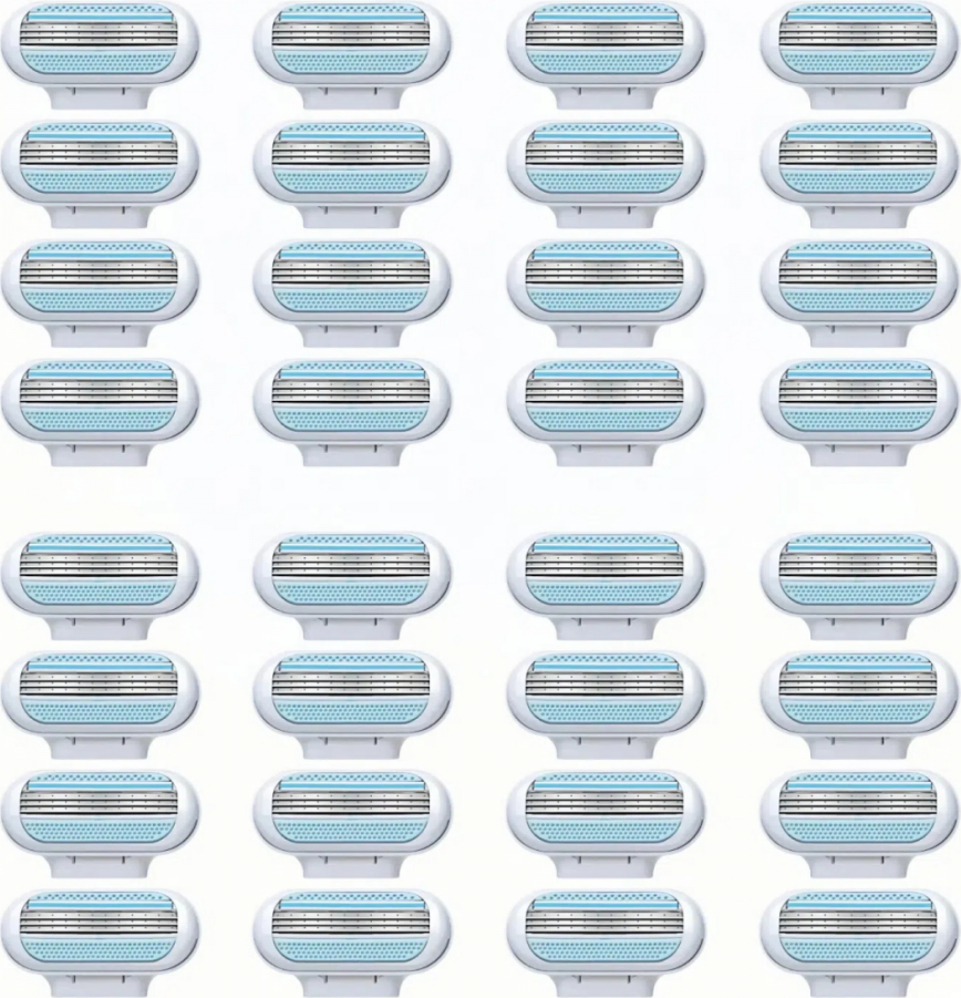 32 Pack Deluxe Smooth Sensitive Replacement Razor Blade Heads