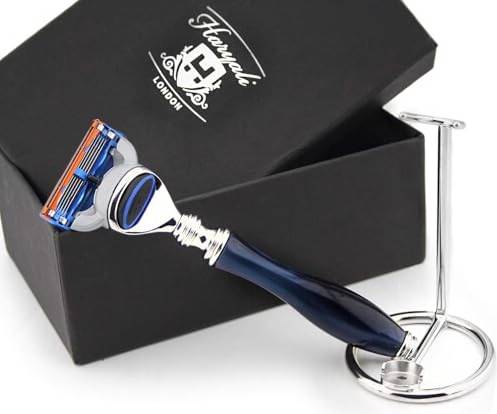 Marbled Blue Cartridge Razor Handle