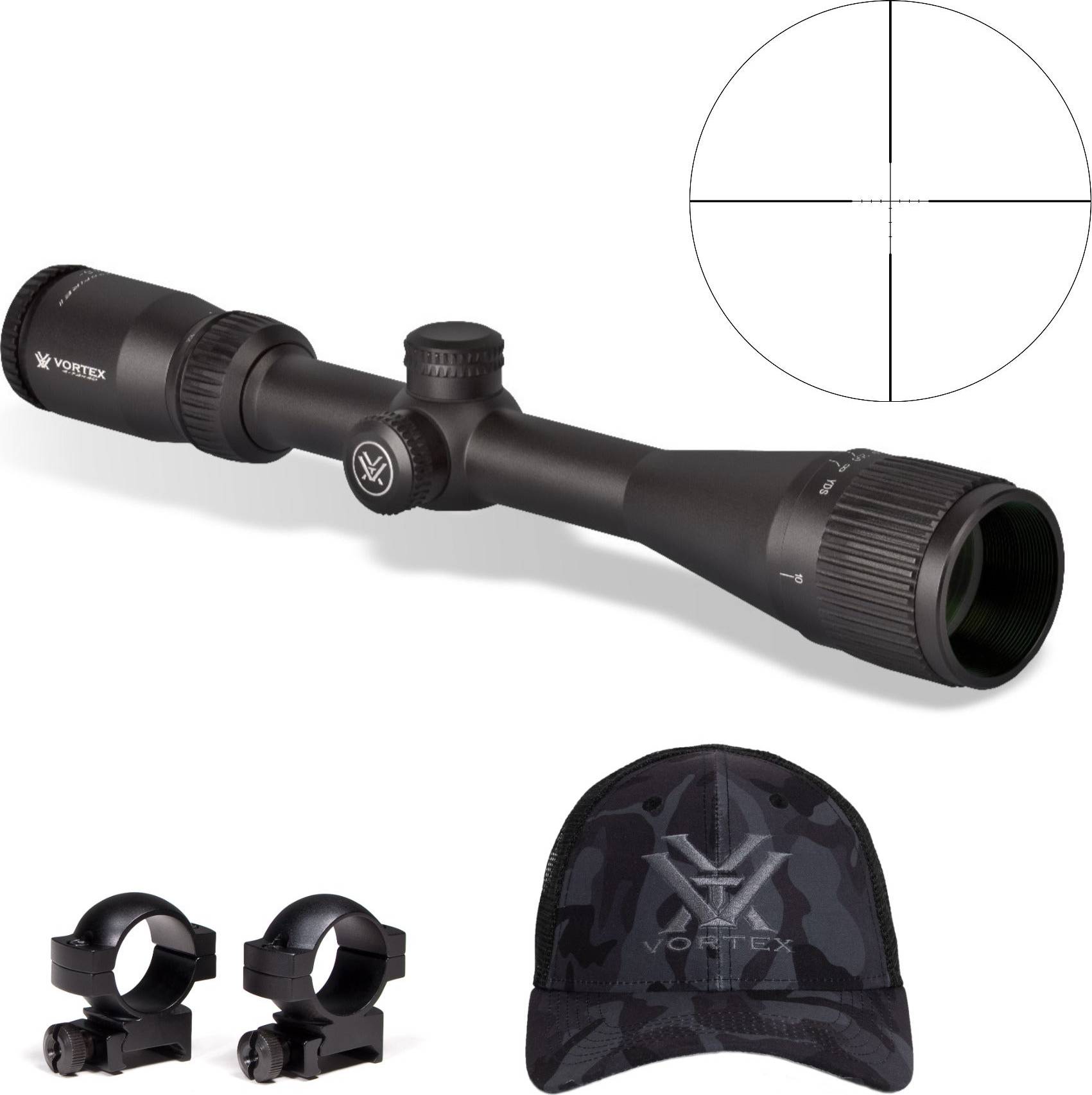 Vortex Optics Crossfire II AO Riflescope with 1 Inch Scope Rings