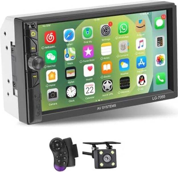Typecat Double DIN 7-Inch Car Audio with Reversing Camera