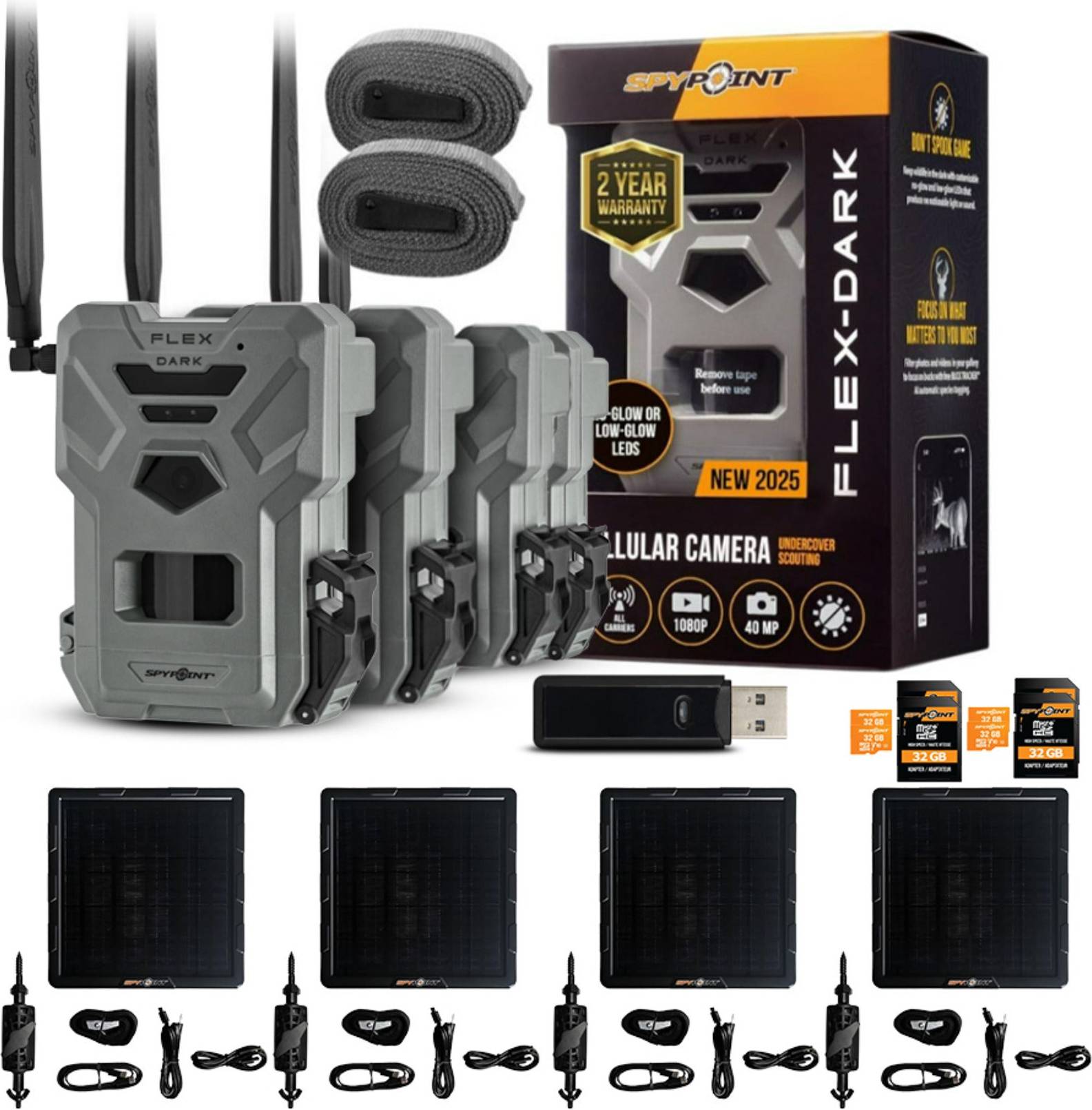 SpyPoint Flex Cellular Trail Camera 4 Pack