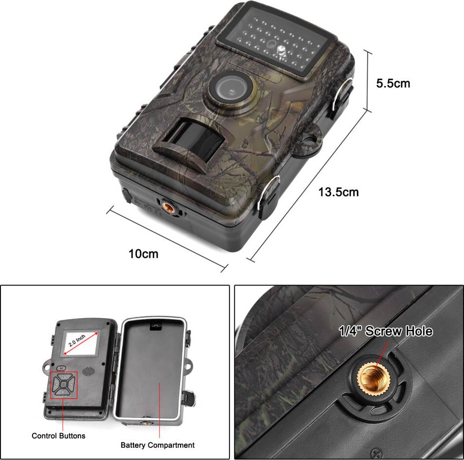 1080P 16MP Trail Camera 2.0 Inch