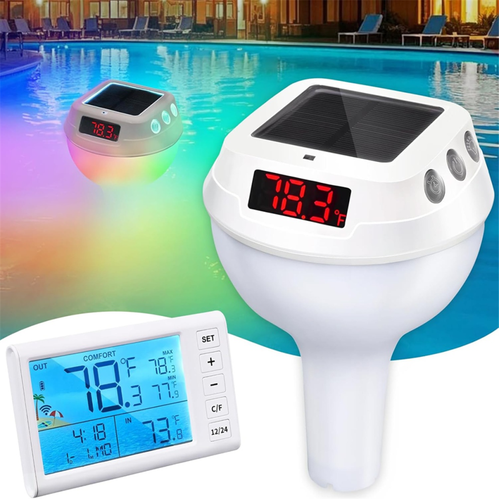Wireless Pool Thermometer Floating Easy Read Light