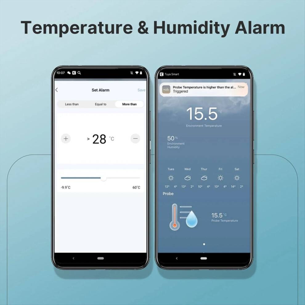 Temperature sensor 1m Torribaly Tuya WiFi Smart Temperature Humidity Sensor 1M Cable