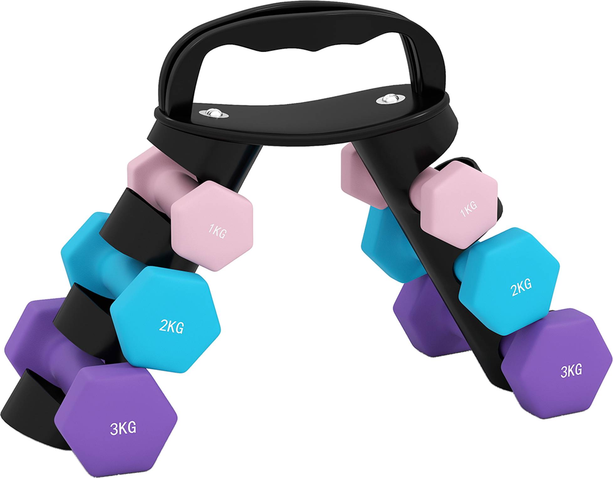 Sportnow Dumbbells Set with Storage Rack Pink