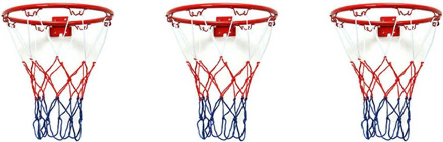3 Pcs Wall Mounted Basketball Hoop Netting Metal Rim