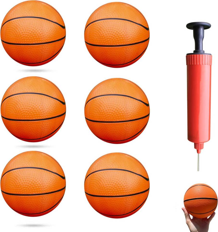 6 PCS Mini Small Basketball with Inflator