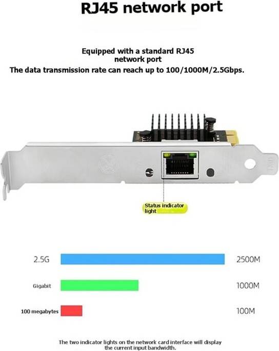 2.5G PCI-E to RJ45 Network Card RTL8125B