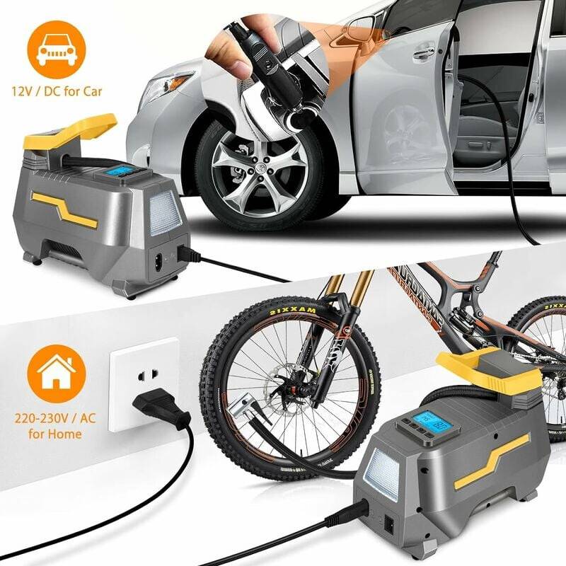 Portable Digital Tire Inflator Auto Shut-Off