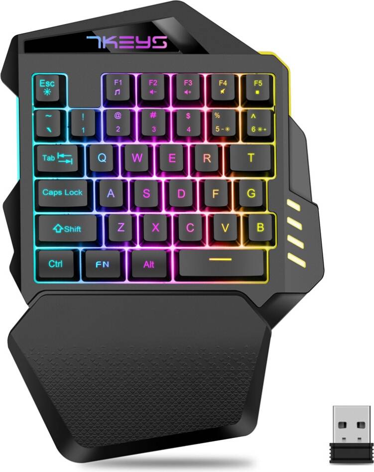 Wireless gaming keyboard One Hand Wireless Gaming RGB Backlit Keyboard