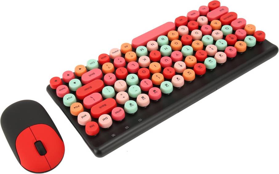 Retro Colorful 86-Key Wireless Keyboard 2.4G Mouse
