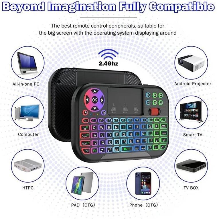 Wireless keyboard touchpad Wireless Keyboard with Scroll Wheel Touchpad 7 Color