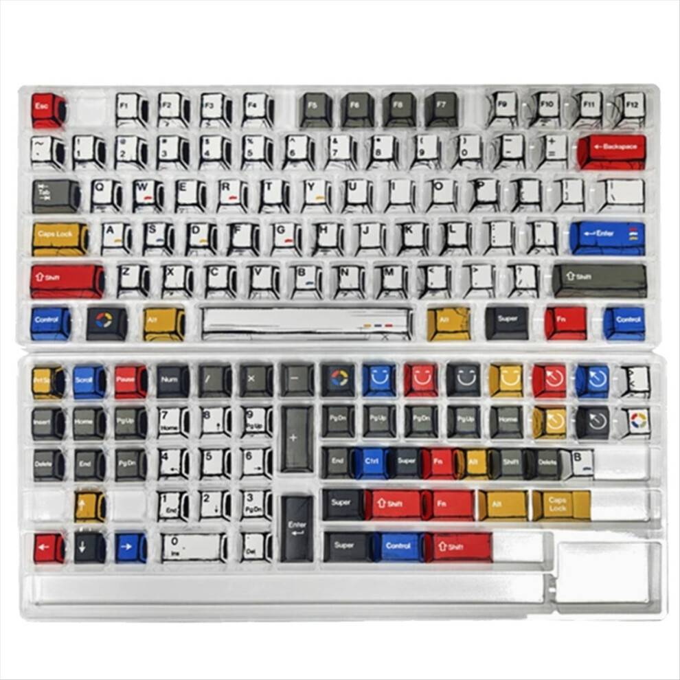 Exogio Comic Style Colorful Mixed Light Keycaps Set