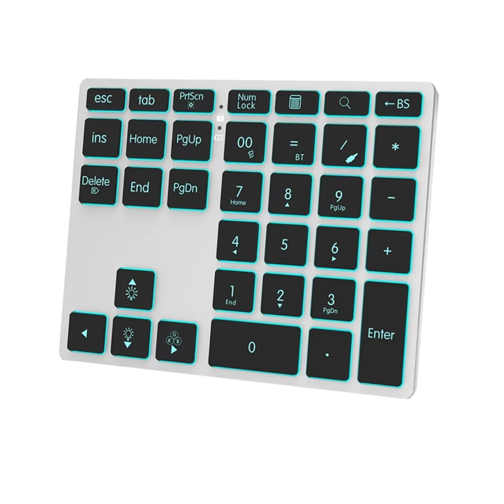 Tri-Mode Numpad 7-Color LED Wireless Keyboard