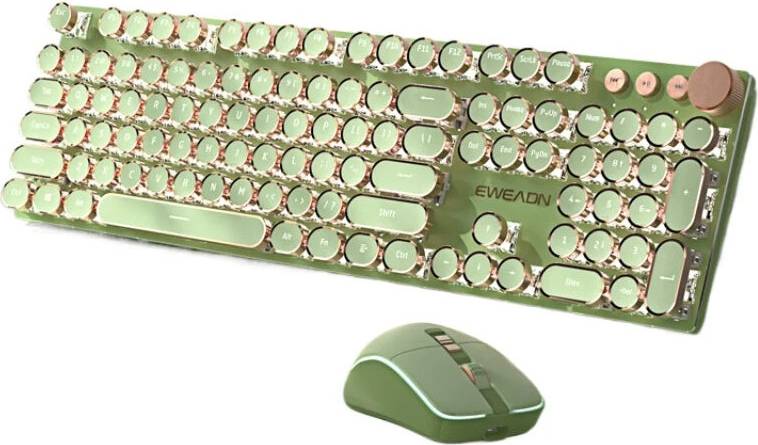Retro Chic Wireless Bluetooth Mechanical Keyboard Mouse Set