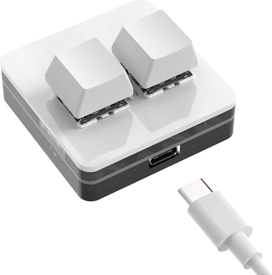 Portable 2-Key Macro Keypad USB-C
