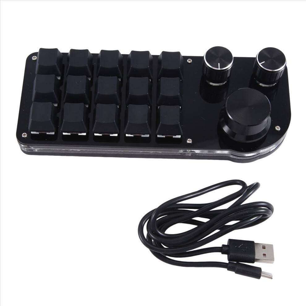 Saudism Programming Macro Custom 15 Keys 3 Knob Keyboard