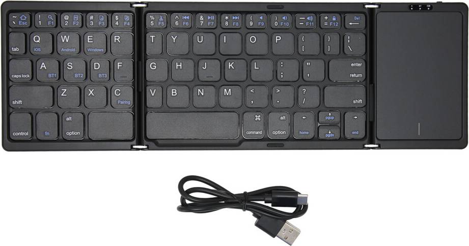 Foldable Bluetooth Keyboard Touchpad 3 Devices