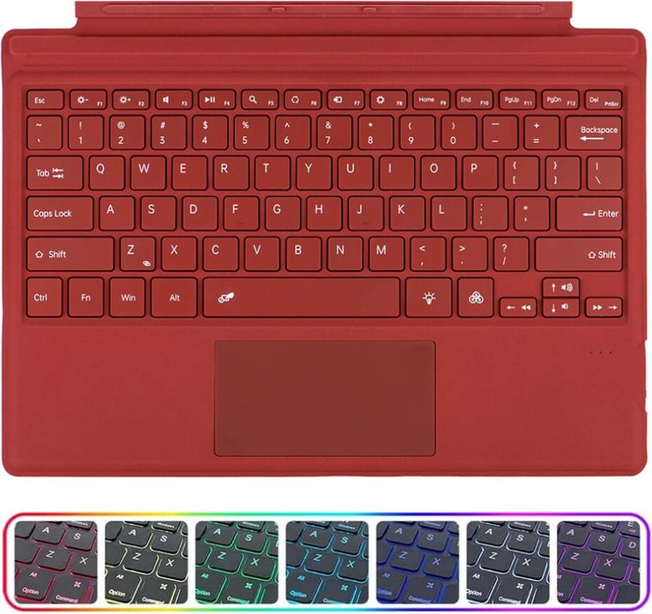 Wireless Bluetooth 5.1 Keyboard with LED Backlit Trackpad