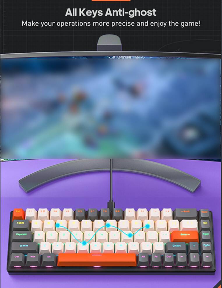 68-Key Mechanical Keyboard Anti-Ghosting Backlight