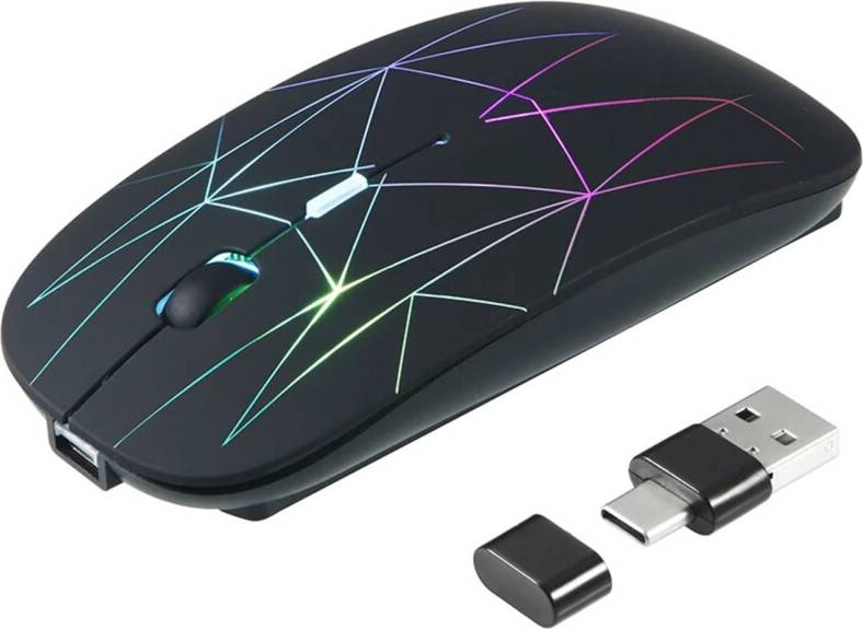 LED Wireless Mouse Rechargeable Slim Silent