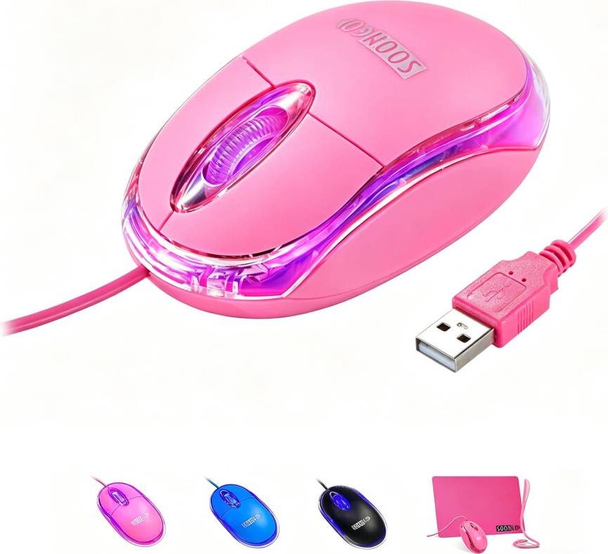 Linux laptop Pink USB Optical Mouse