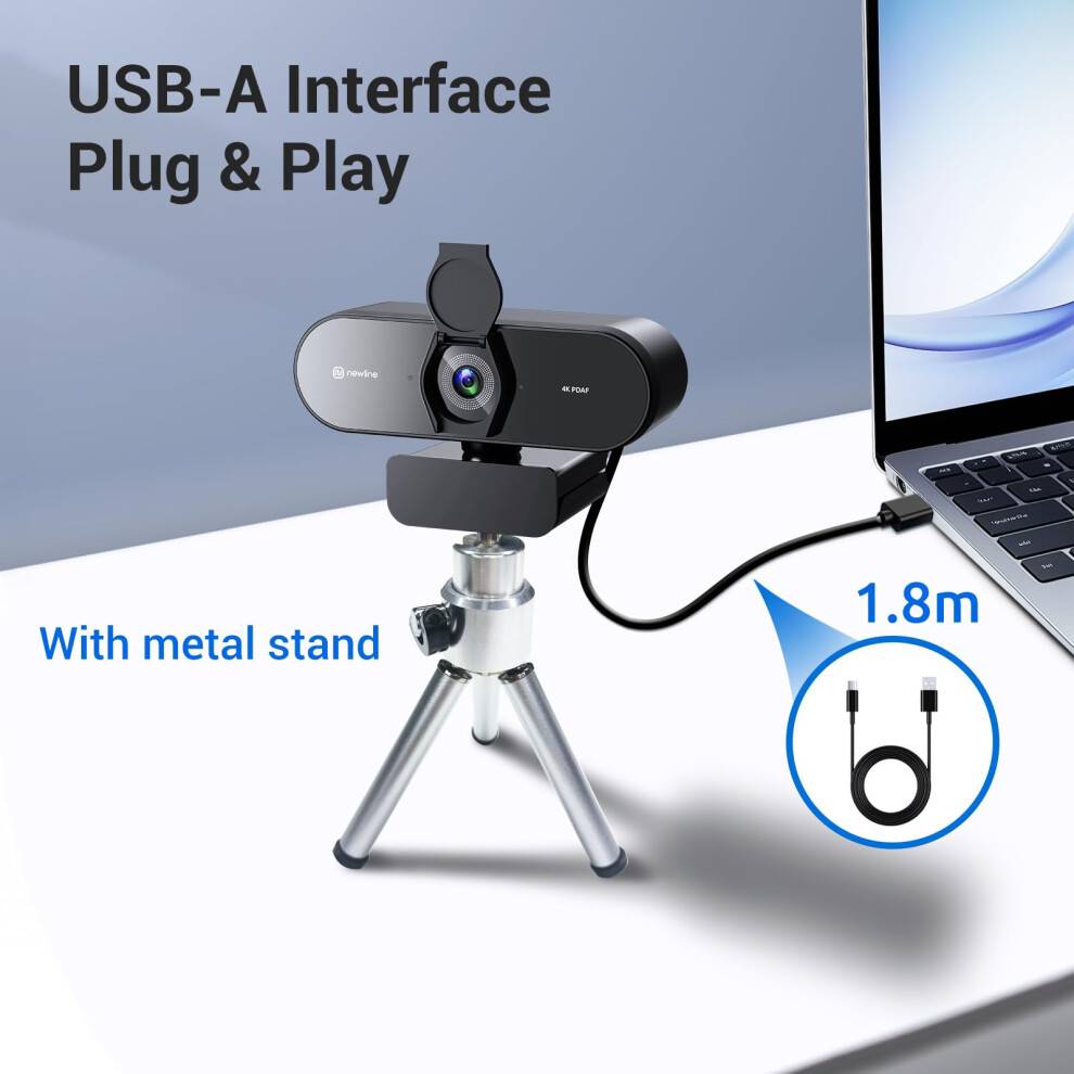 4K Webcam for PC with Fast Autofocus