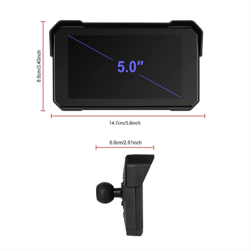 5 Inch Motorcycle Portable GPS Navigation Screen