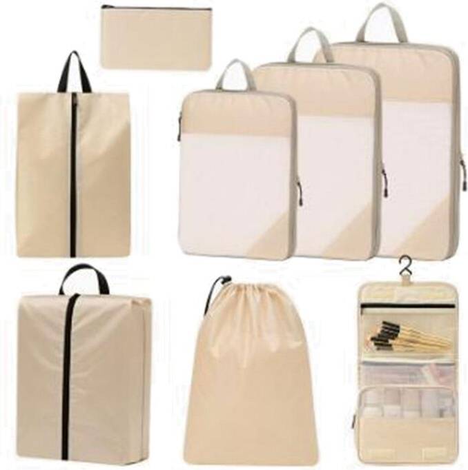 Typecat Expandable Mesh Packing Cubes Set Beige