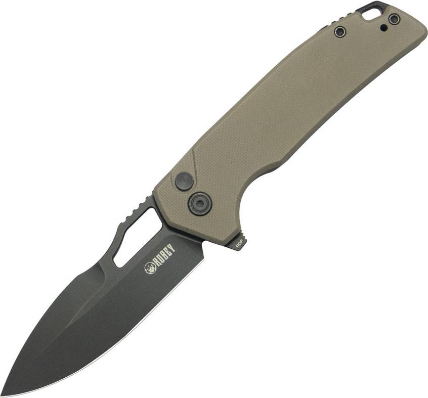 Kubey RDF Button Lock Tan Fickkniv