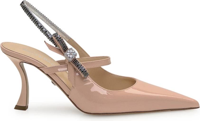 Mach & Mach Rosa Läderklackar Lackfinish Skor Rosa