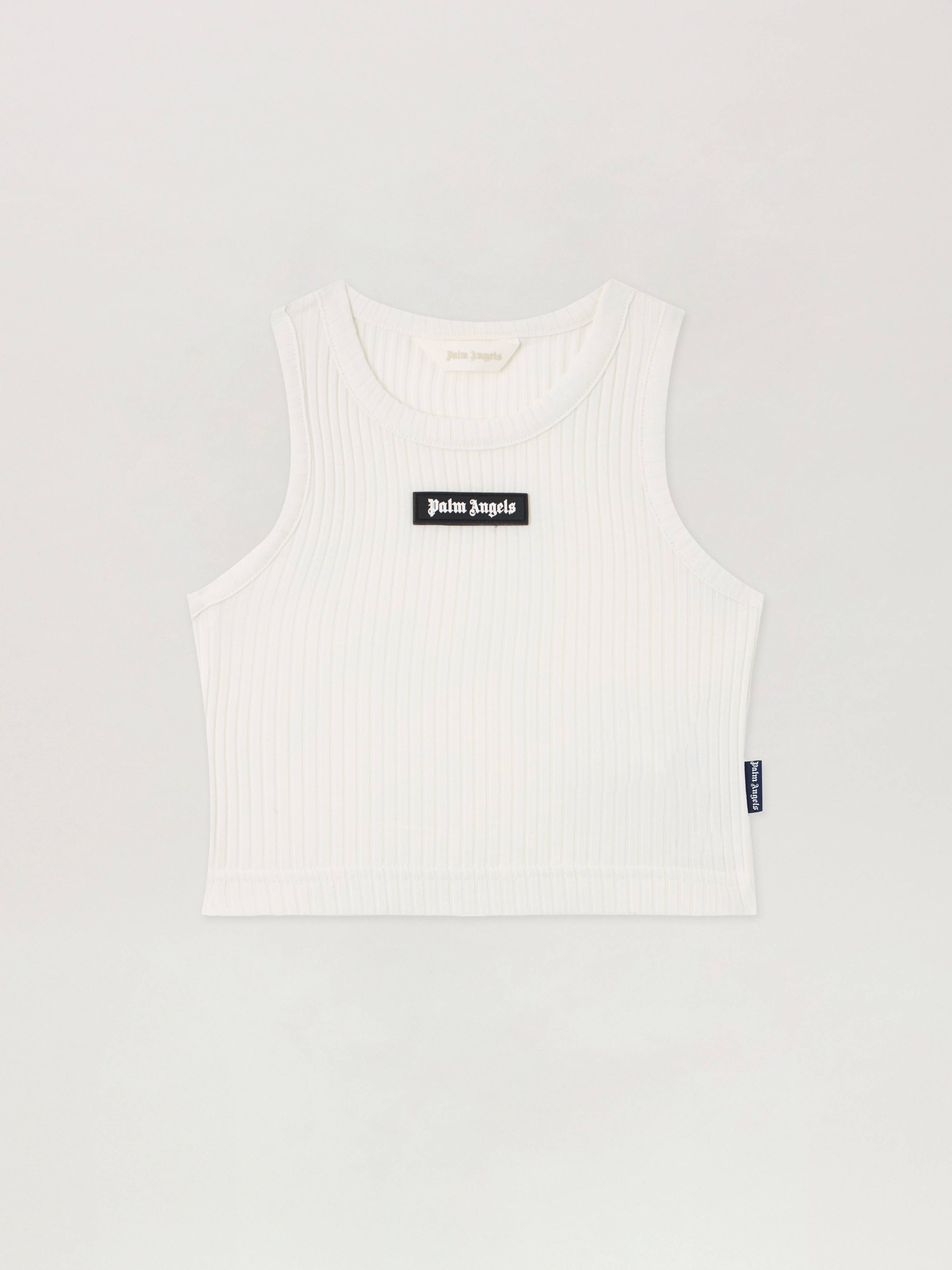 Palm Angels Logo Ribbed Tank Top - Ivory