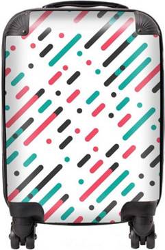 Warren Reed Designer Overlapping Coloured Diagonal Lines Suitcase Small
