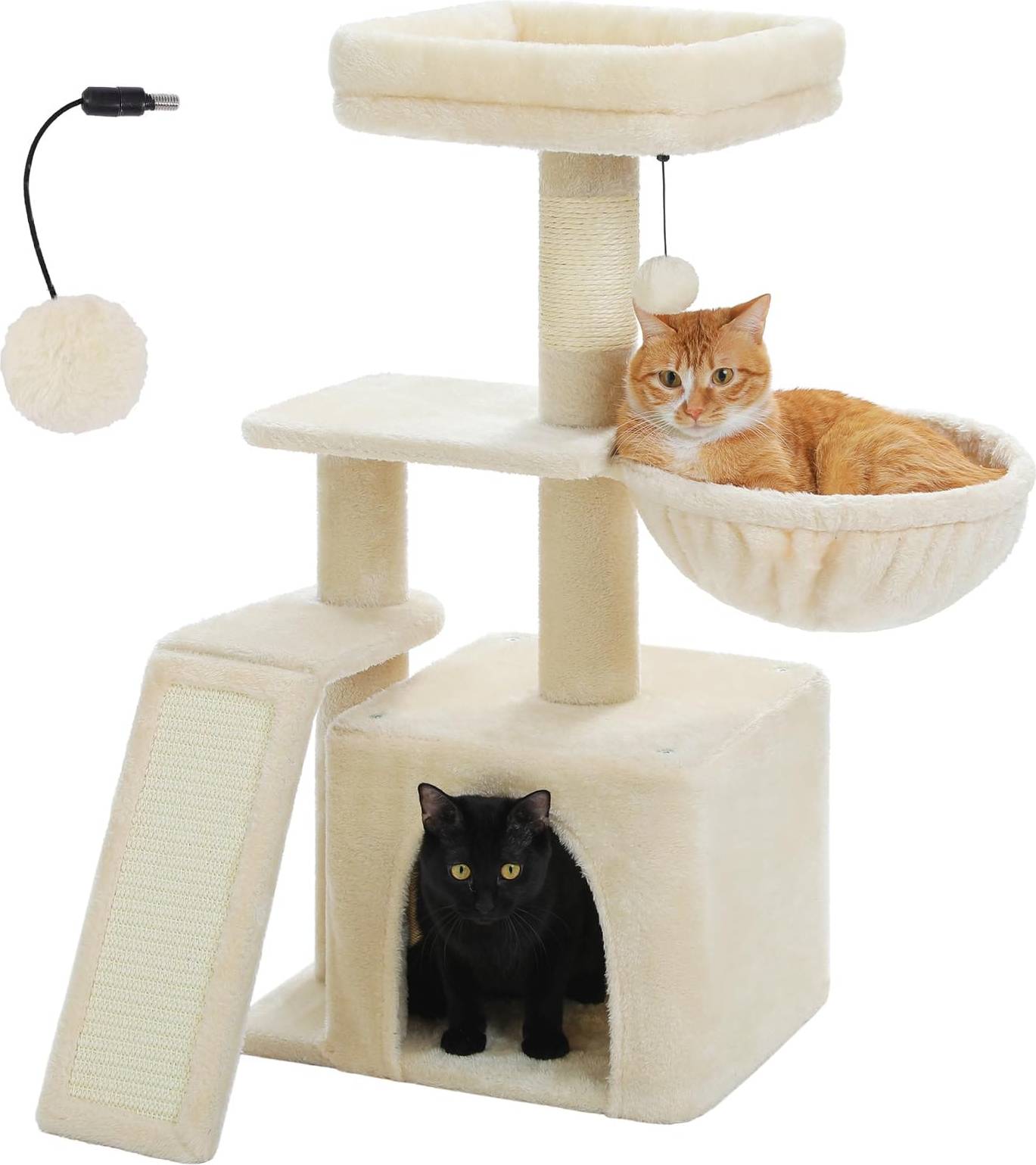 Small cat tree Lukvuzo Small Cat Tree 32 Inch with Sisal Scratching Ramp