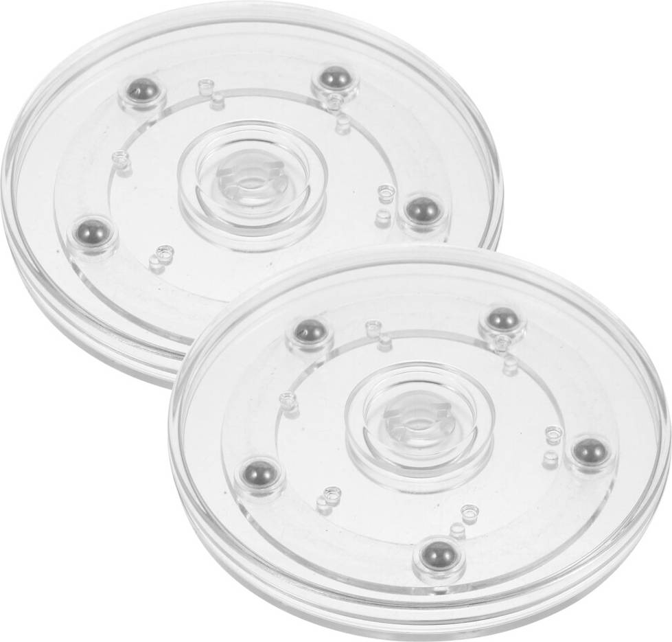 Transparent turntable Rotating Storage Tray Transparent Round Turntable 2 Pcs